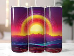 Neon-Colored Sunset Tumbler Wrap - CraftNest - Digital Crafting and Art