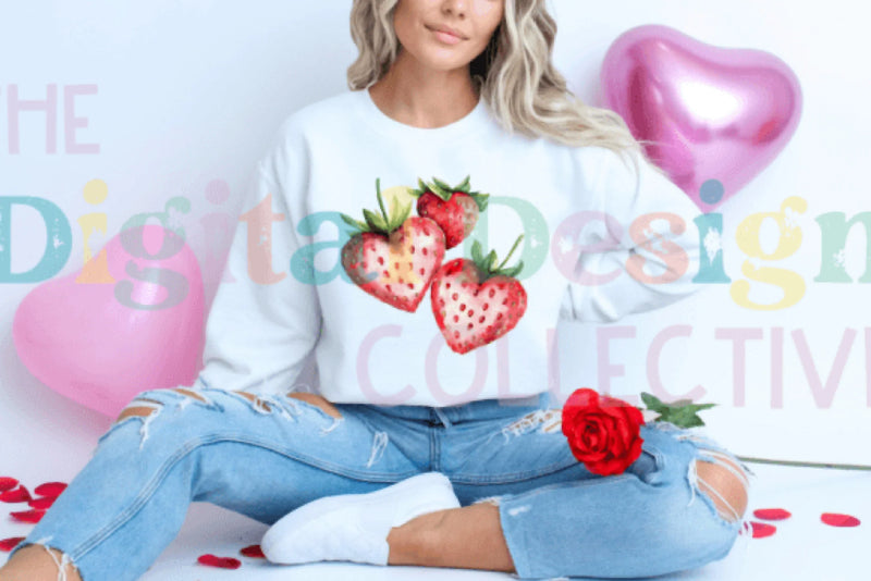 Retro Strawberry Valentine‚Äôs Day Clipart Bundle - CraftNest - Digital Crafting and Art
