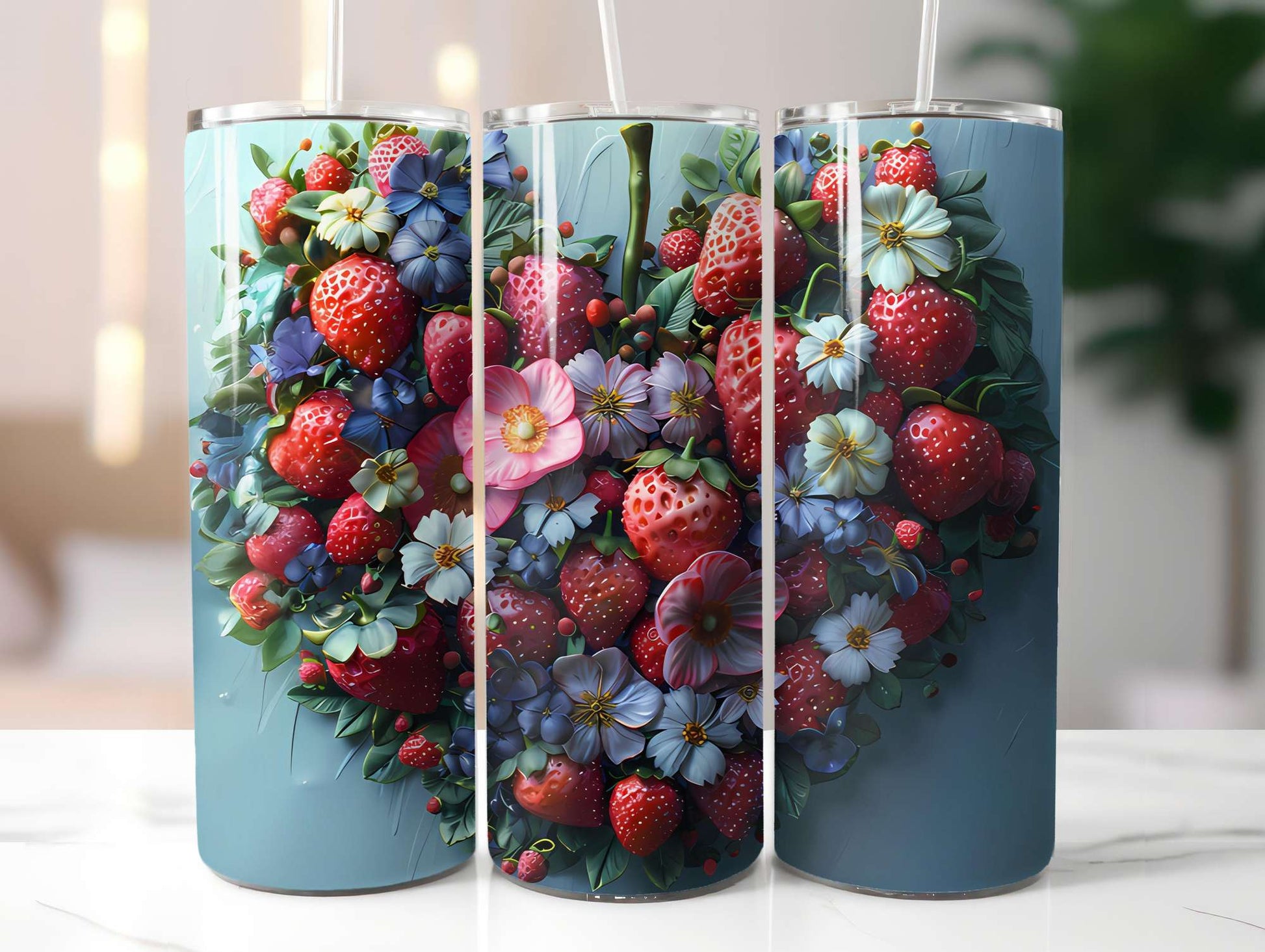 Strawberry 3 Tumbler Wrap - CraftNest - Digital Crafting and Art