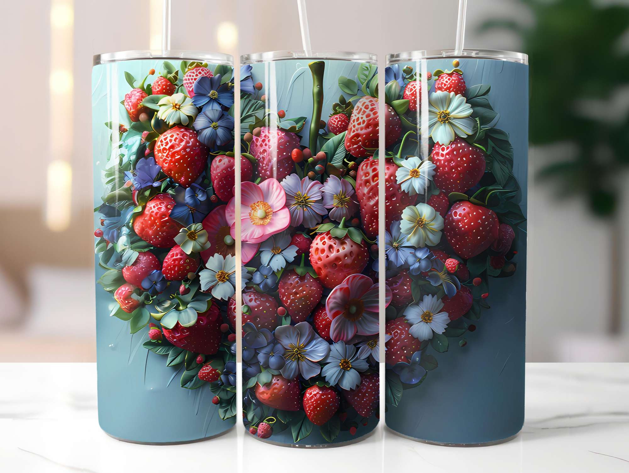 Strawberry 3 Tumbler Wrap - CraftNest - Digital Crafting and Art