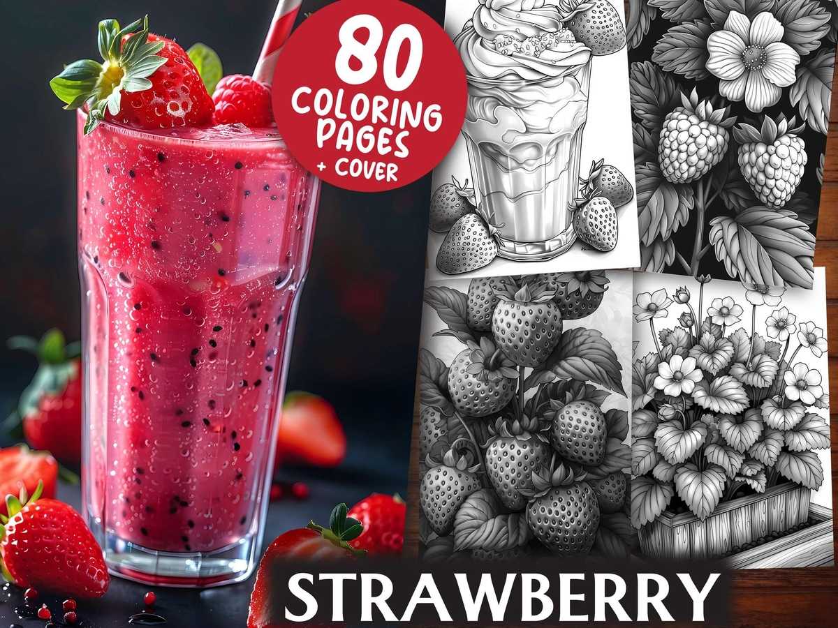 Strawberry Coloring Books - CraftNest - Digital Crafting and Art