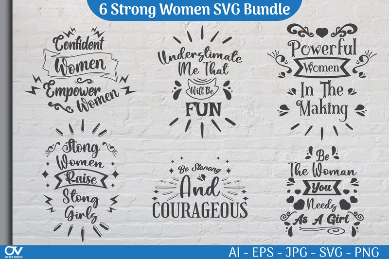 Strong Woman SVG Bundle 6 - CraftNest - Digital Crafting and Art
