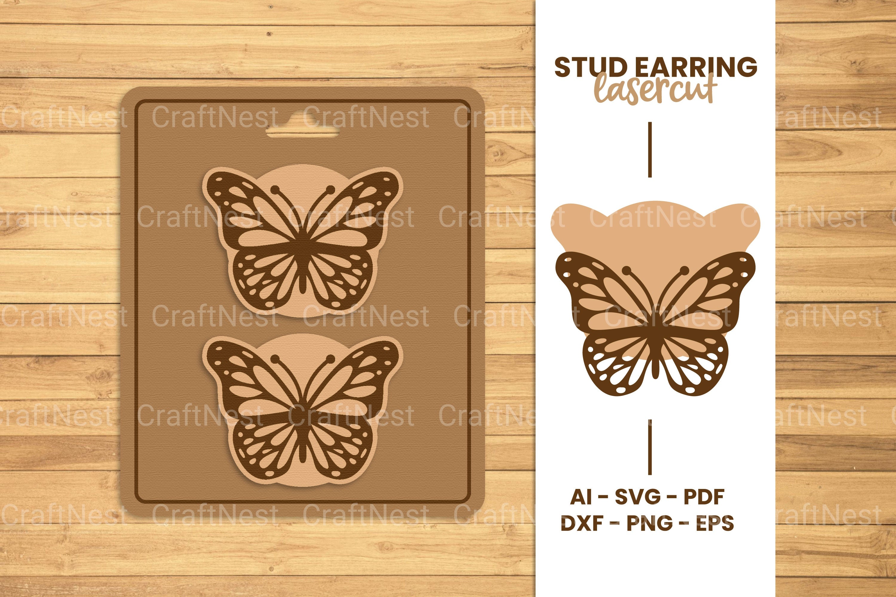 Stud Earring Lasercut SVG Clipart Bundle
