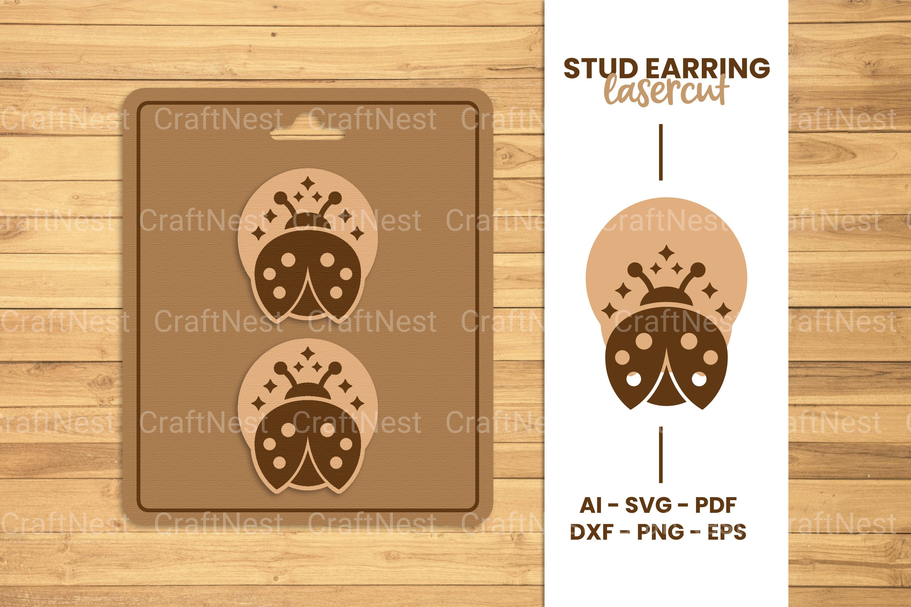 Stud Earring Lasercut SVG Bundle - Clipart Bundle