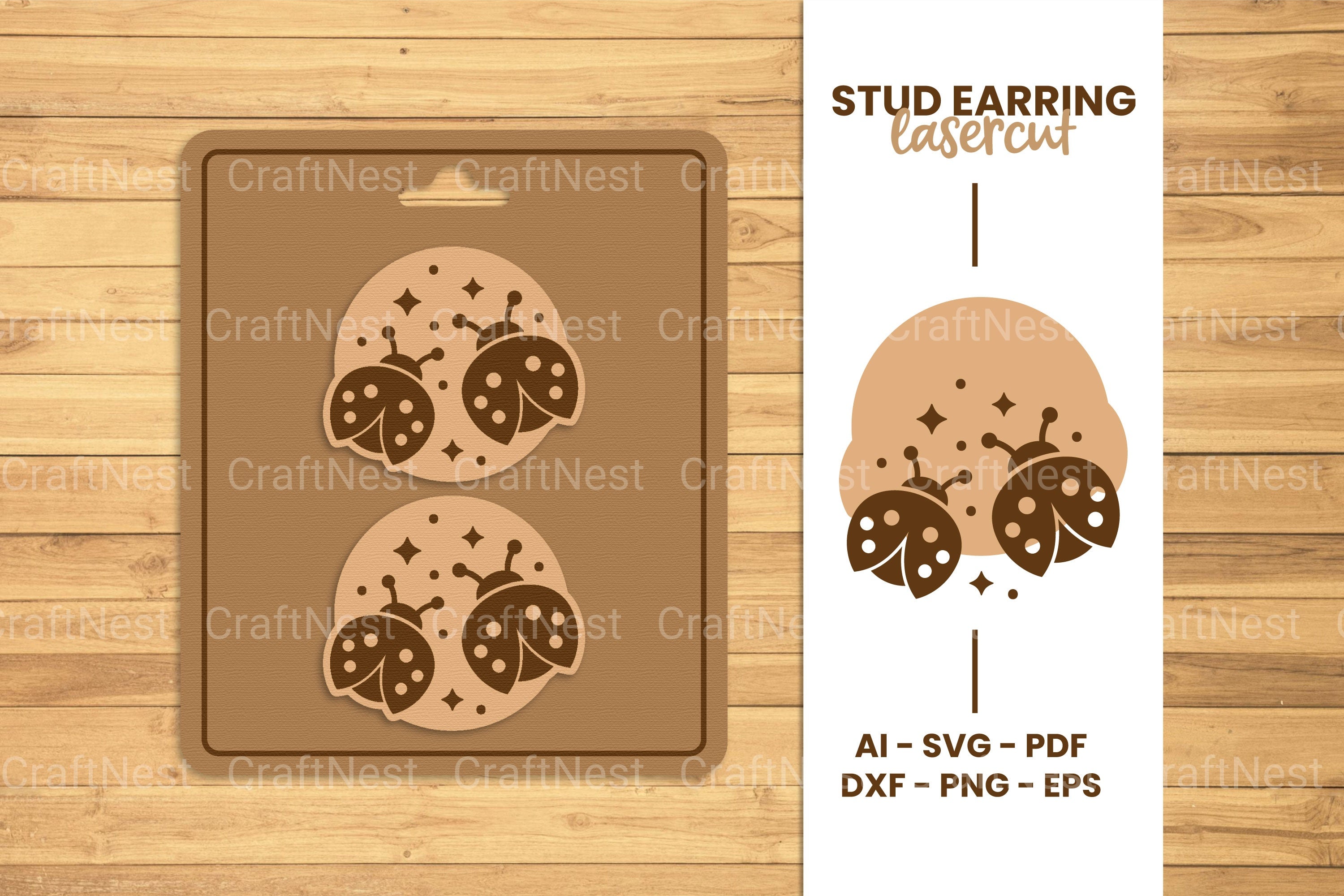 Stud Earring Lasercut SVG Bundle - Clipart Collection