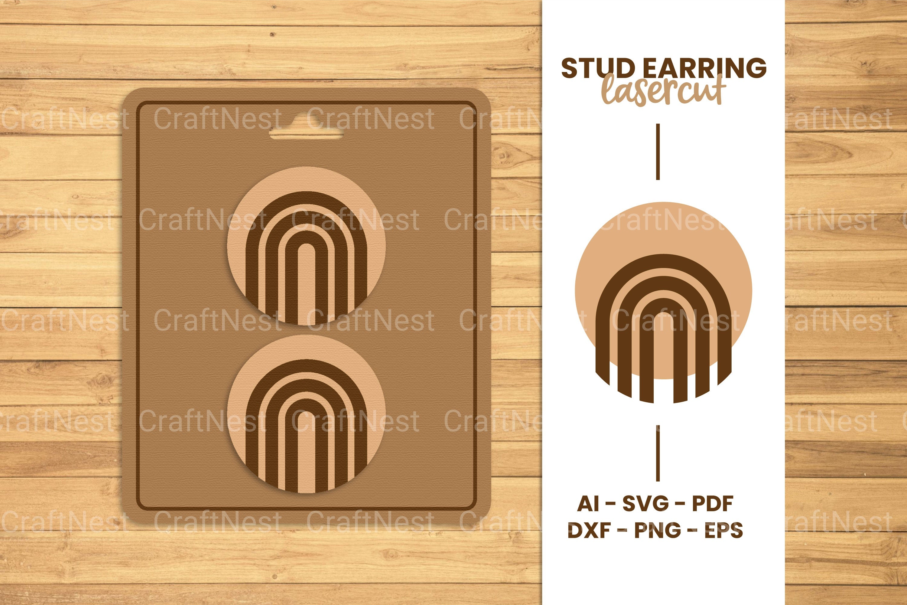 Stud Earring Lasercut SVG Bundle - Clipart Bundle