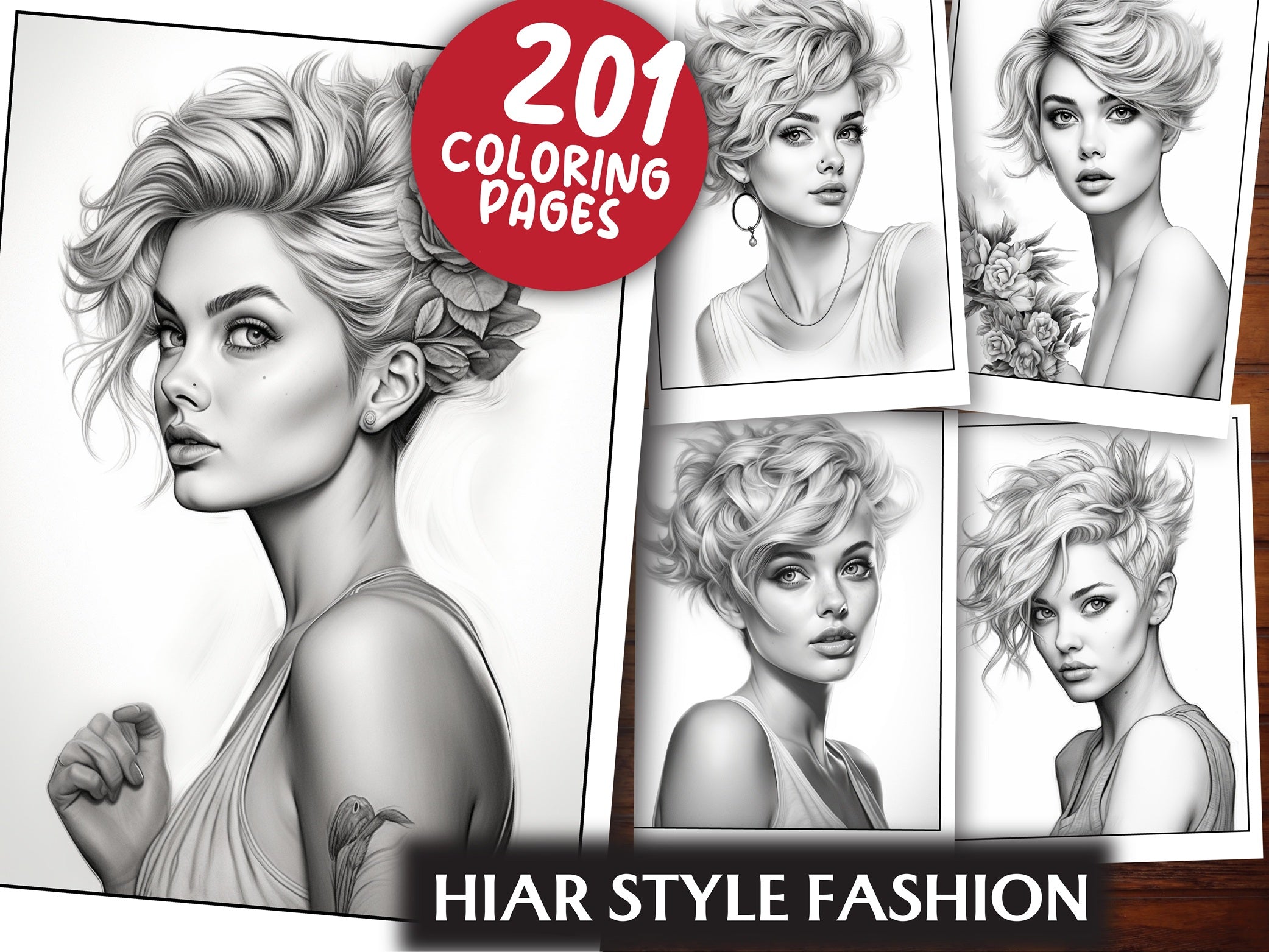 Hair Style Fashion Coloring Book - CraftNest - Digital Crafting and Art