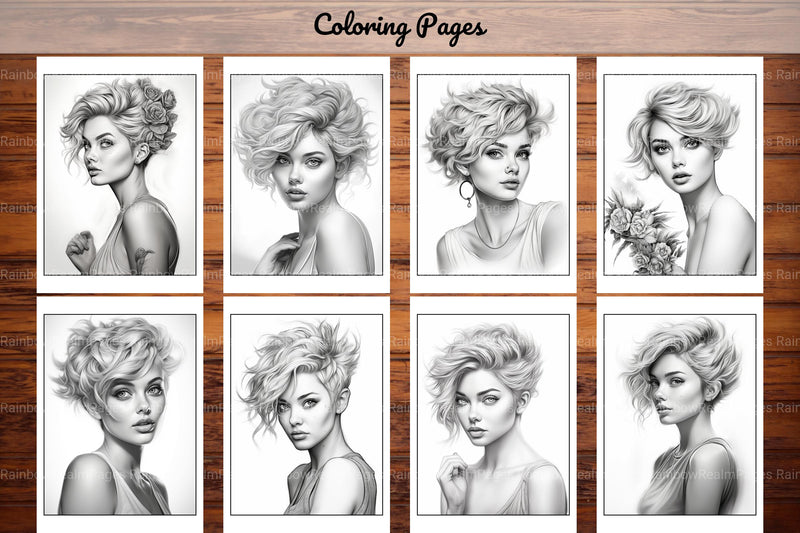 Hair Style Fashion Coloring Book - CraftNest - Digital Crafting and Art