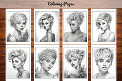 Hair Style Fashion Coloring Book - CraftNest - Digital Crafting and Art