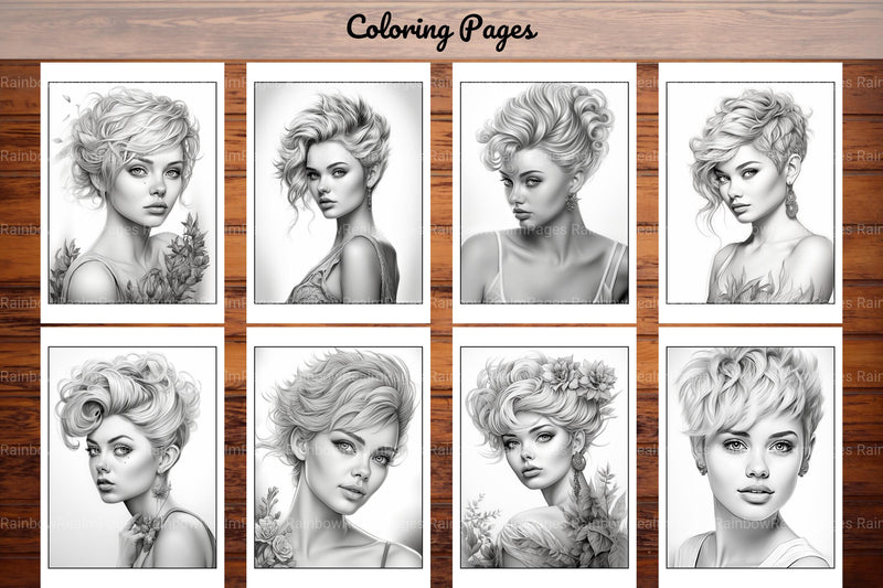 Hair Style Fashion Coloring Book - CraftNest - Digital Crafting and Art