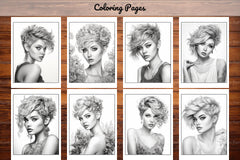 Hair Style Fashion Coloring Book - CraftNest - Digital Crafting and Art