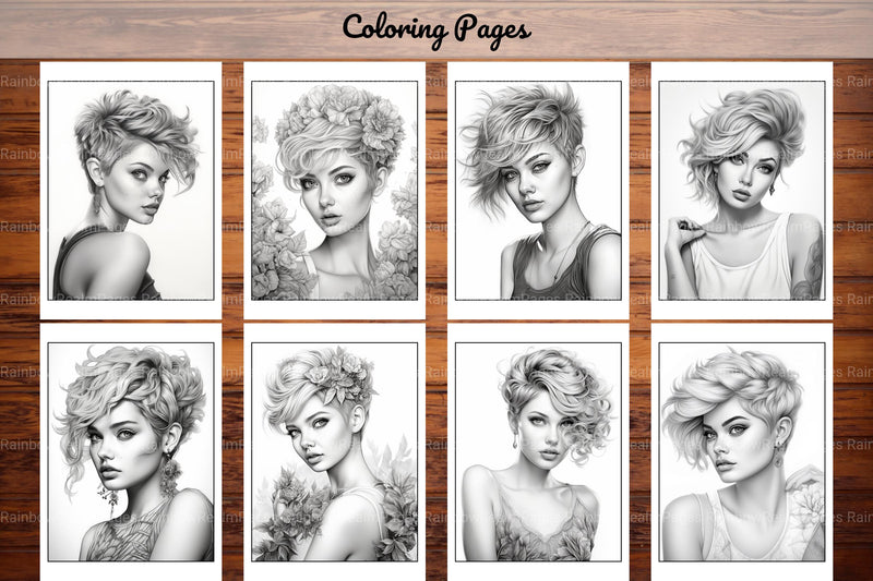Hair Style Fashion Coloring Book - CraftNest - Digital Crafting and Art