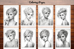 Hair Style Fashion Coloring Book - CraftNest - Digital Crafting and Art