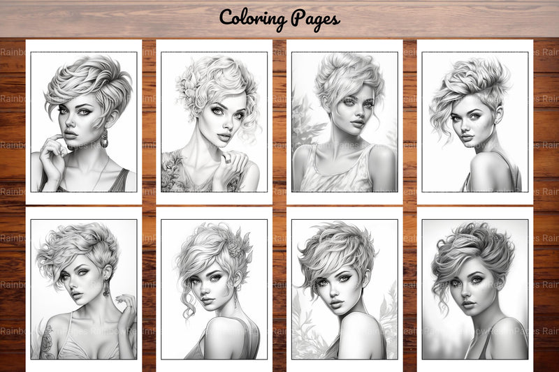 Hair Style Fashion Coloring Book - CraftNest - Digital Crafting and Art