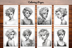 Hair Style Fashion Coloring Book - CraftNest - Digital Crafting and Art