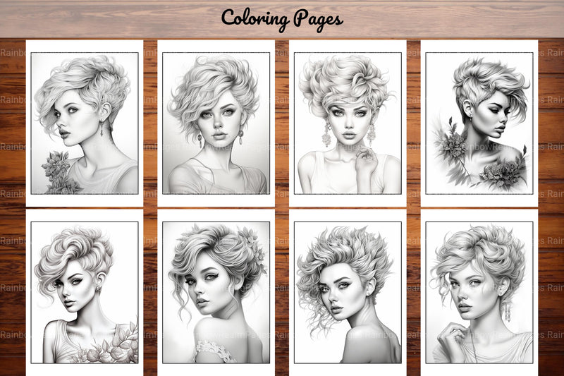 Hair Style Fashion Coloring Book - CraftNest - Digital Crafting and Art