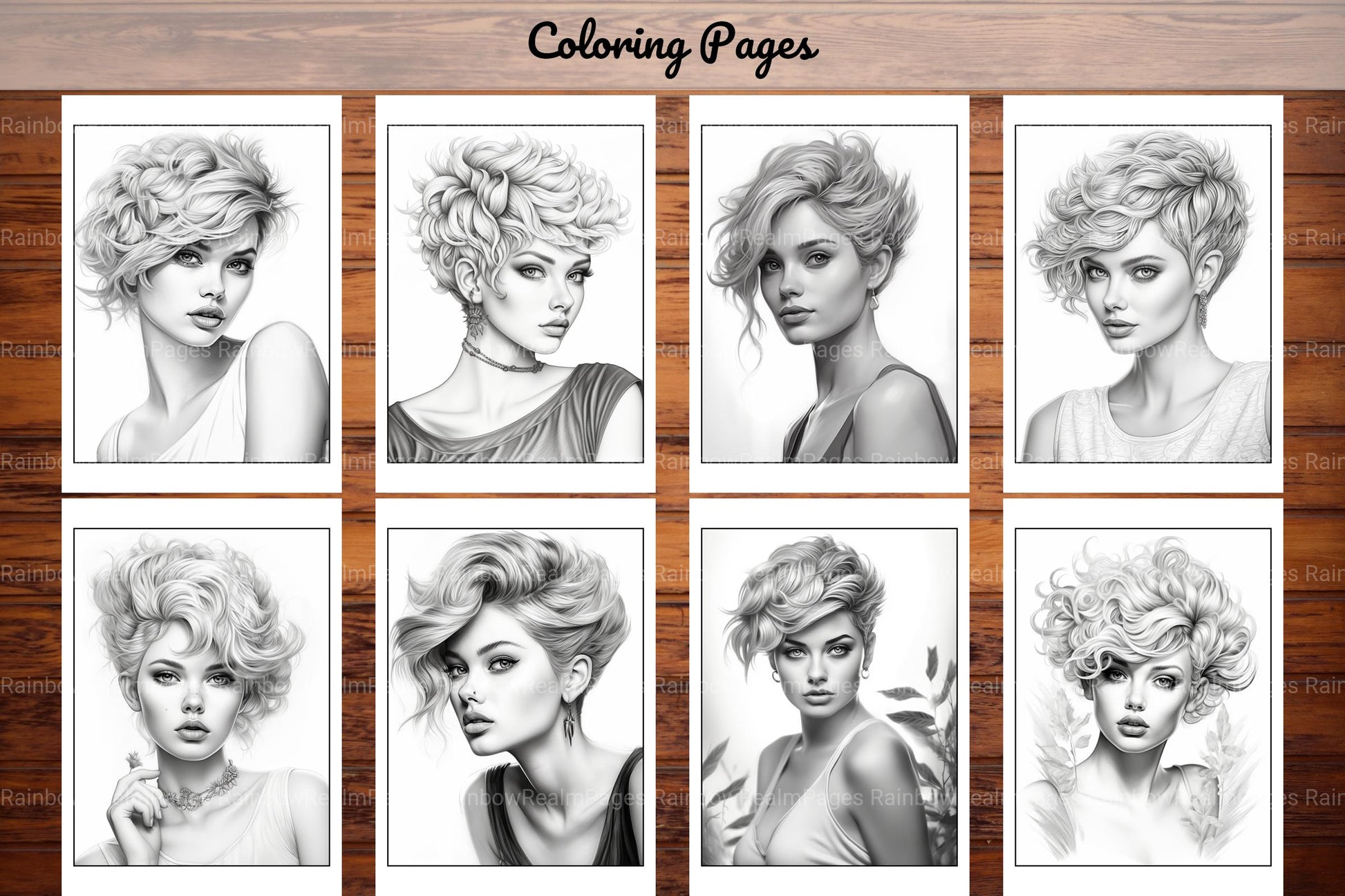 Hair Style Fashion Coloring Book - CraftNest - Digital Crafting and Art