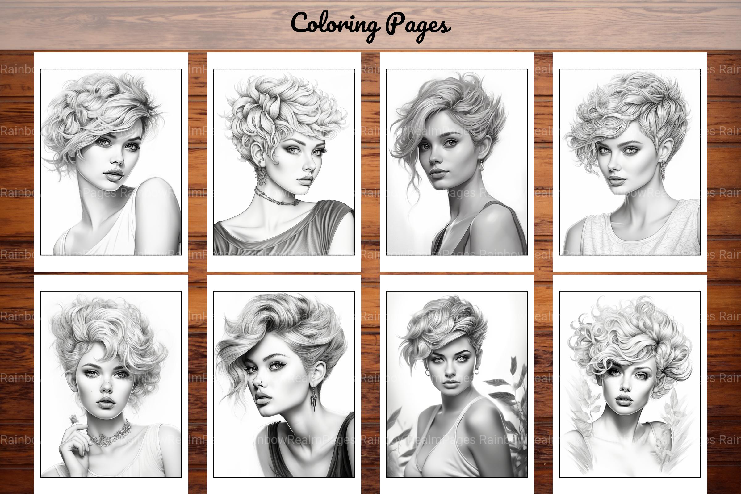 Hair Style Fashion Coloring Book - CraftNest - Digital Crafting and Art