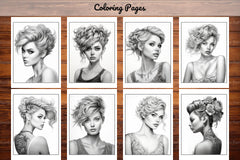 Hair Style Fashion Coloring Book - CraftNest - Digital Crafting and Art