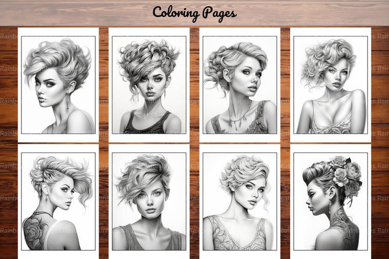 Hair Style Fashion Coloring Book - CraftNest - Digital Crafting and Art