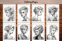 Hair Style Fashion Coloring Book - CraftNest - Digital Crafting and Art