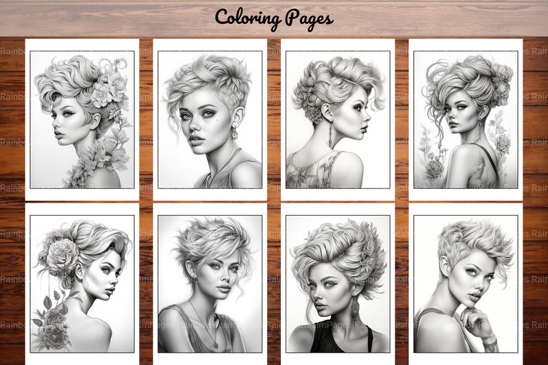 Hair Style Fashion Coloring Book - CraftNest - Digital Crafting and Art