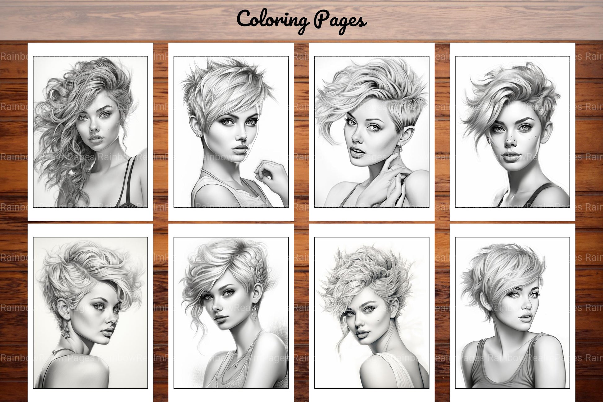 Hair Style Fashion Coloring Book - CraftNest - Digital Crafting and Art