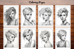 Hair Style Fashion Coloring Book - CraftNest - Digital Crafting and Art