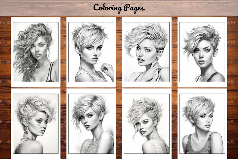 Hair Style Fashion Coloring Book - CraftNest - Digital Crafting and Art