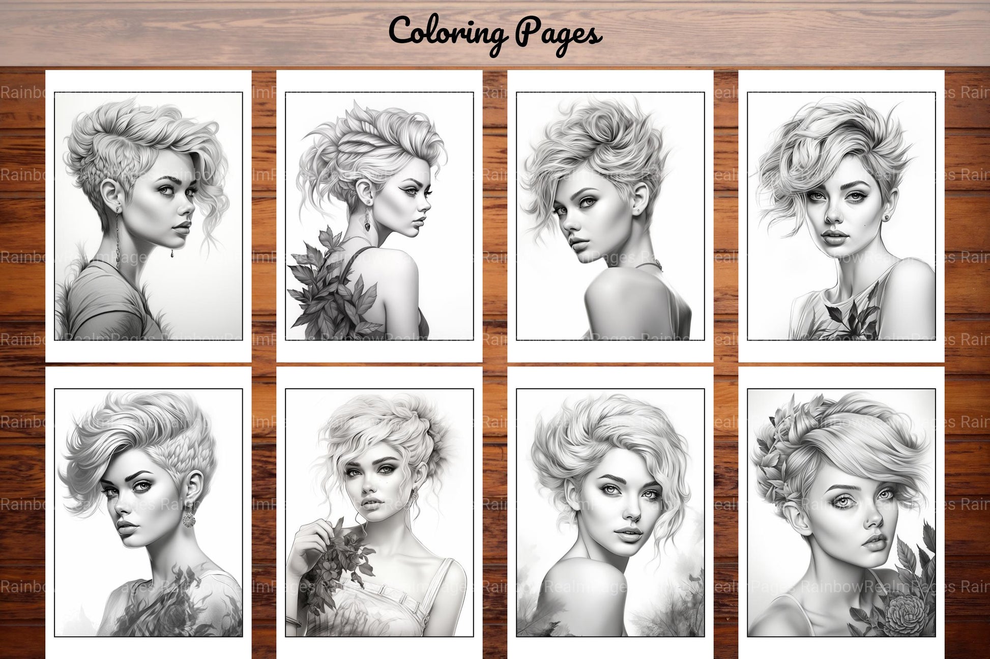 Hair Style Fashion Coloring Book - CraftNest - Digital Crafting and Art