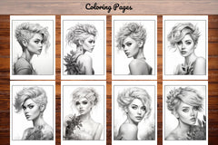 Hair Style Fashion Coloring Book - CraftNest - Digital Crafting and Art