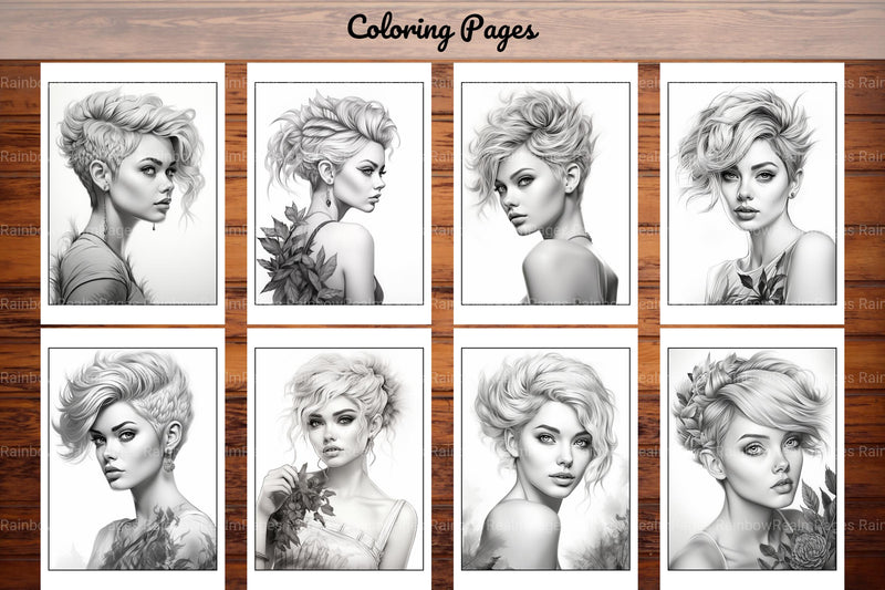 Hair Style Fashion Coloring Book - CraftNest - Digital Crafting and Art