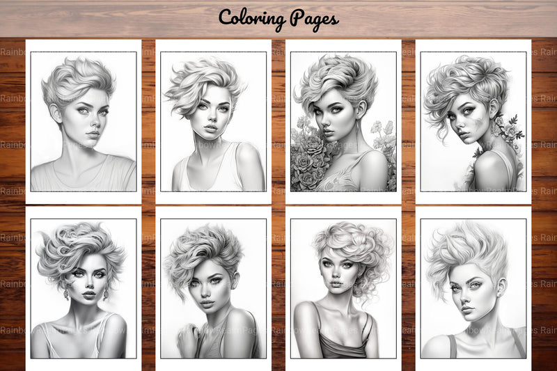 Hair Style Fashion Coloring Book - CraftNest - Digital Crafting and Art