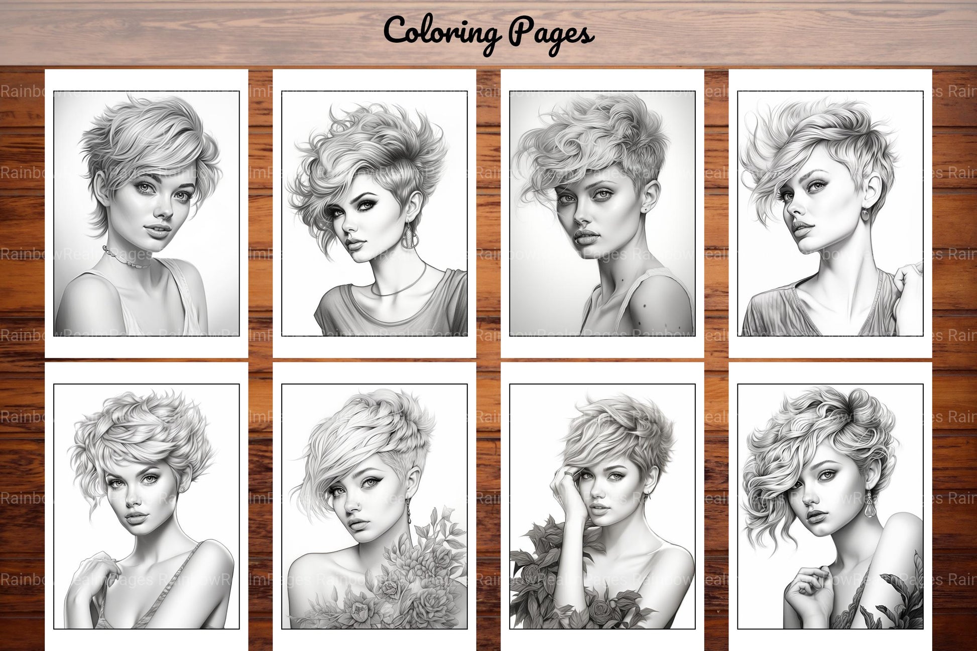 Hair Style Fashion Coloring Book - CraftNest - Digital Crafting and Art