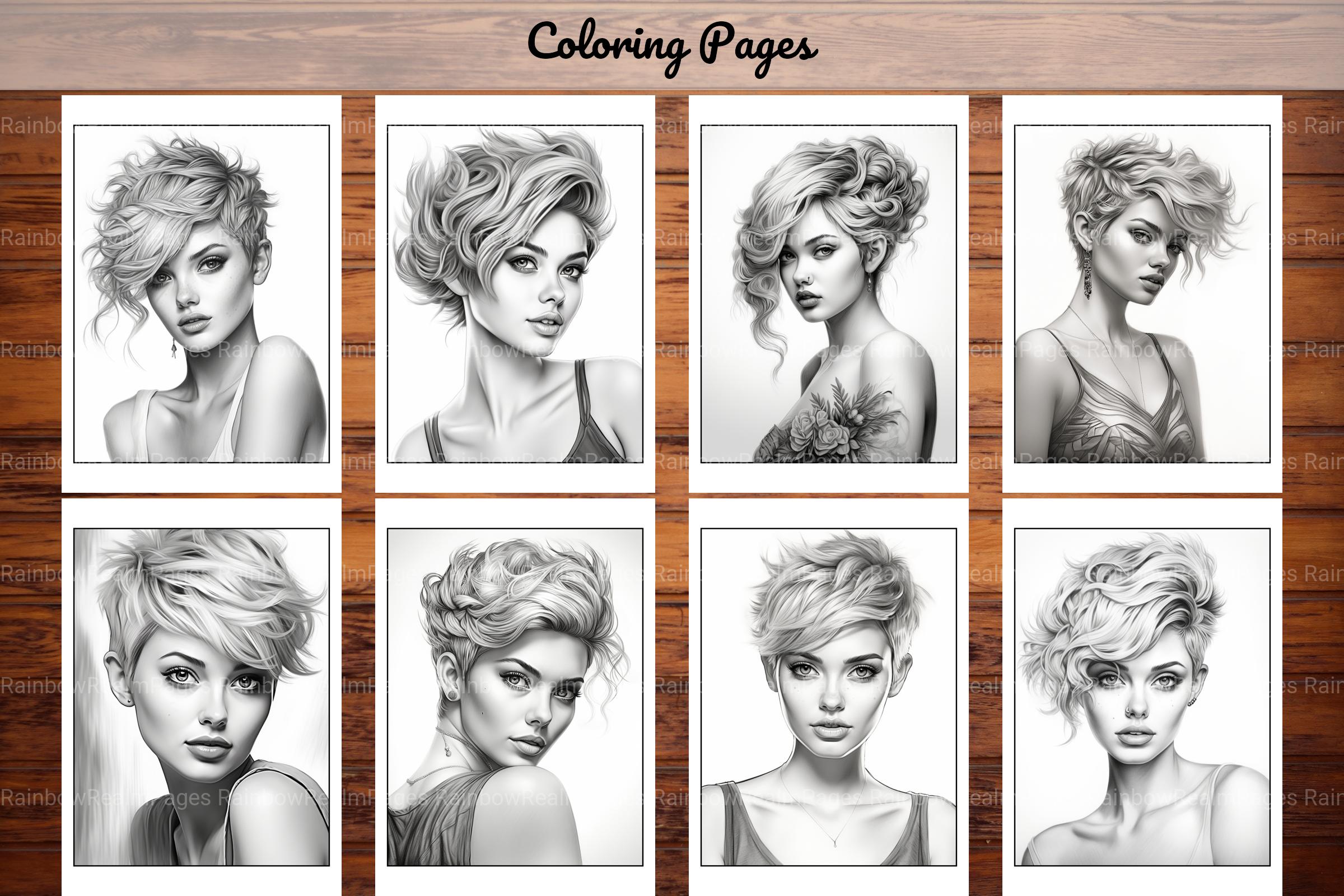 Hair Style Fashion Coloring Book - CraftNest - Digital Crafting and Art