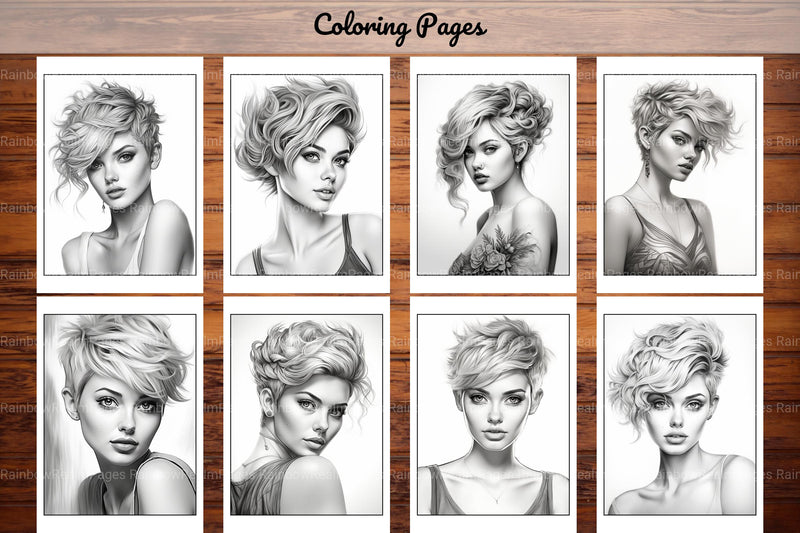 Hair Style Fashion Coloring Book - CraftNest - Digital Crafting and Art