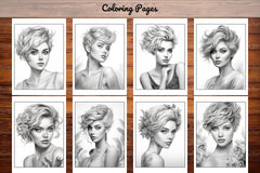 Hair Style Fashion Coloring Book - CraftNest - Digital Crafting and Art