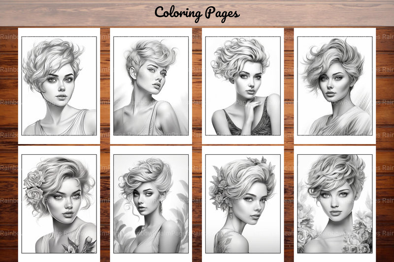 Hair Style Fashion Coloring Book - CraftNest - Digital Crafting and Art