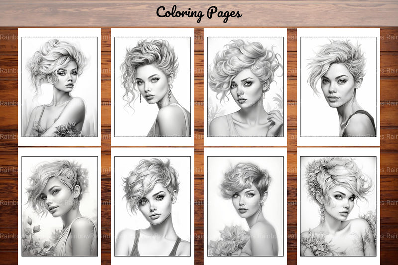 Hair Style Fashion Coloring Book - CraftNest - Digital Crafting and Art