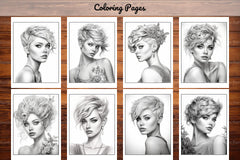 Hair Style Fashion Coloring Book - CraftNest - Digital Crafting and Art