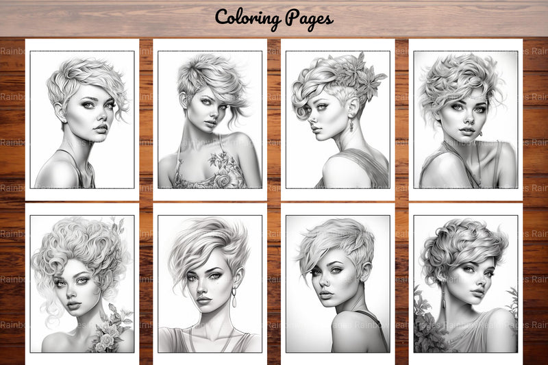 Hair Style Fashion Coloring Book - CraftNest - Digital Crafting and Art