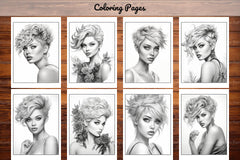 Hair Style Fashion Coloring Book - CraftNest - Digital Crafting and Art