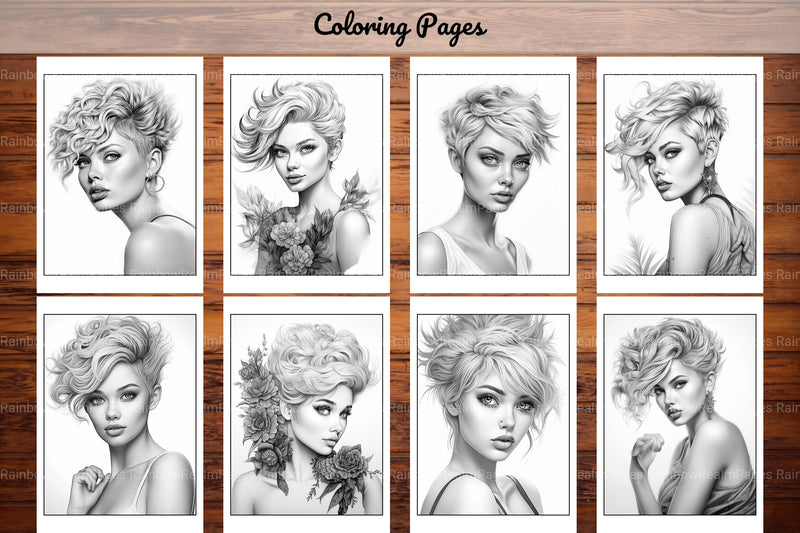 Hair Style Fashion Coloring Book - CraftNest - Digital Crafting and Art