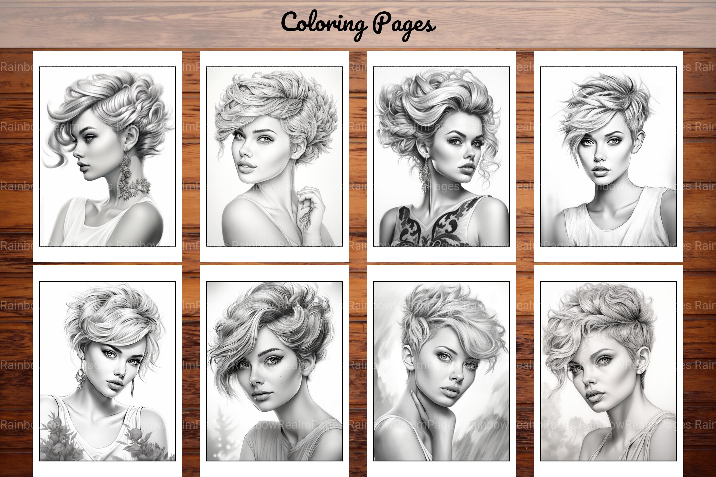 Hair Style Fashion Coloring Book - CraftNest - Digital Crafting and Art