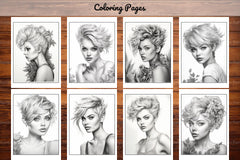 Hair Style Fashion Coloring Book - CraftNest - Digital Crafting and Art