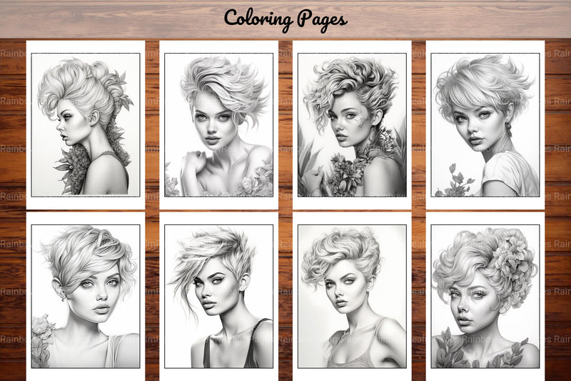 Hair Style Fashion Coloring Book - CraftNest - Digital Crafting and Art