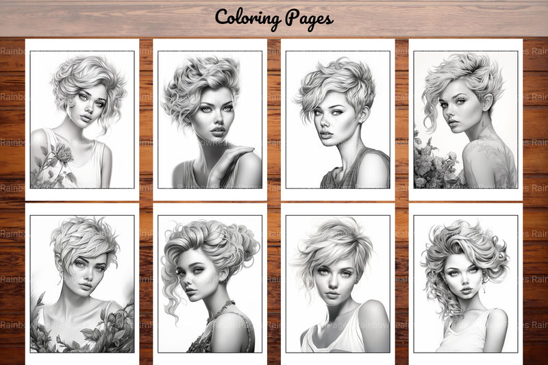 Hair Style Fashion Coloring Book - CraftNest - Digital Crafting and Art