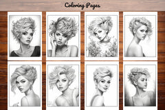 Hair Style Fashion Coloring Book - CraftNest - Digital Crafting and Art