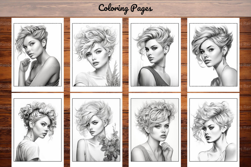 Hair Style Fashion Coloring Book - CraftNest - Digital Crafting and Art