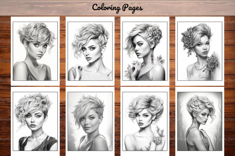 Hair Style Fashion Coloring Book - CraftNest - Digital Crafting and Art